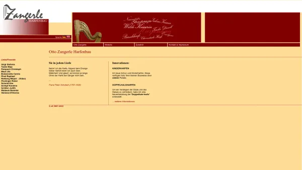 Website Screenshot: Otto Zangerle Harfenbau - Zangerle Harfenbau - Ebbs/Tirol - Date: 2023-06-26 10:25:30