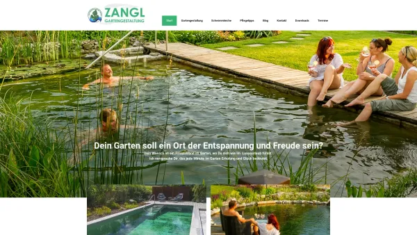 Website Screenshot: Helmut Startseite - Gartengestaltung Zangl: Schwimmteich & Naturpool aus Niederösterreich - Date: 2023-06-26 10:25:28