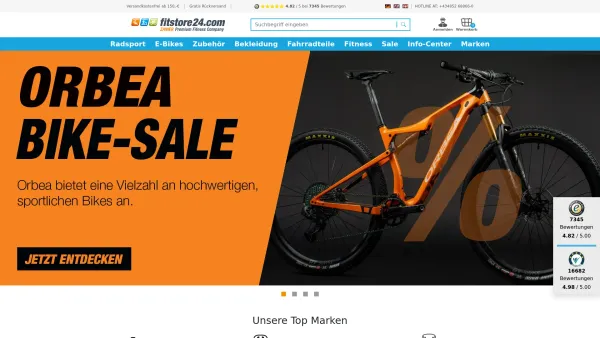 Website Screenshot: Fitstore24 ZANIER GmbH - Fitnessgeräte und E-Bikes kaufen bei Fitstore24.com - Markenräder & Zubehör - Date: 2023-06-26 10:25:33