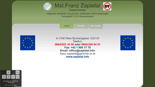 Website Screenshot: Glasermeister Zapletal - Glasermeister Zapletal - Date: 2023-06-26 10:25:33