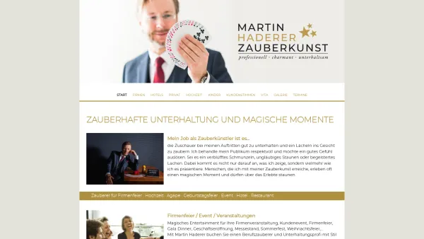Website Screenshot: Zauberer Martin Haderer - Zauberer Martin Haderer | Zauberer für Ihre Veranstaltung, Feier,... in Wien, Kärnten und ganz Österreich… - Date: 2023-06-15 16:02:34