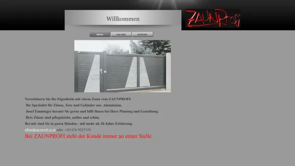 Website Screenshot: ZAUNPROFI Josef Emminger - Home - Date: 2023-06-26 10:25:33