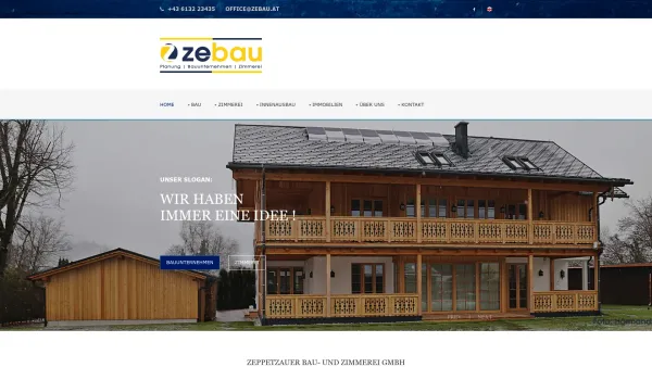 Website Screenshot: Zeppetzauer Bau + Zimmerei GmbH - Bauunternehmen ZEBAU | Bad Ischl - Gmunden - Altaussee - St. Wolfgang - Strobl - Date: 2023-06-26 10:25:33