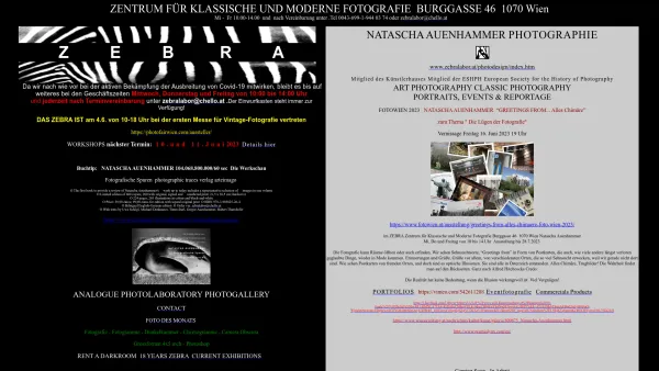 Website Screenshot: ZEBRA Zentrum für Klassische und Moderne Fotografie, Galerie, Workshops - Fotomanufaktur und Galerie ZEBRA Zentrum für Fotografie - Date: 2023-06-15 16:02:34