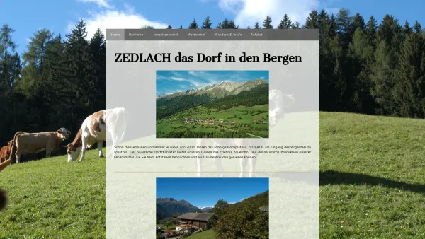 Website Screenshot: Bartlerhof Zedlach - Willkommen in Zedlach - Date: 2023-06-26 10:25:33