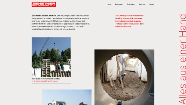 Website Screenshot: Zehetner Hoch und Tiefbau GmbH - Zehetner Hoch- und Tiefbau GmbH - Date: 2023-06-14 10:46:27
