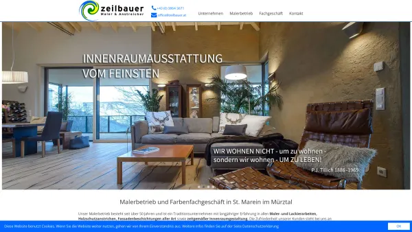 Website Screenshot: Zeilbauer - Malerbetrieb und Farbenfachgeschäft in St. Marein im Mürztal - Date: 2023-06-15 16:02:34