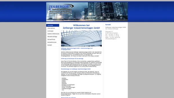 Website Screenshot: Herzlichbei Zeilbergerto Zeilberger - Zeilberger Industriemontagen GmbH - Date: 2023-06-26 10:25:33