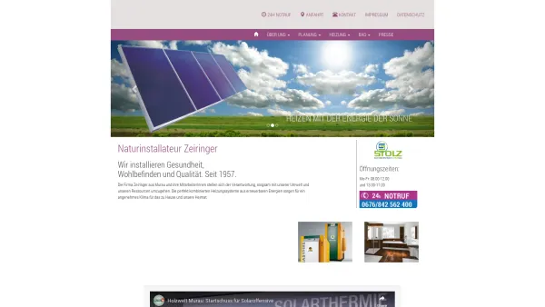 Website Screenshot: Zeiringer GmbH - Zeiringer-Ihr-Naturinstallateur - Date: 2023-06-26 10:25:33