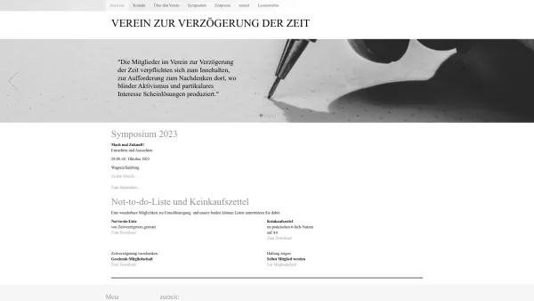Website Screenshot: Tempus Verein z Verzögerung d zeitverein.com VEREZUR VERZÖGERUNG DER ZEIT - Verein zur Verzögerung der Zeit - Date: 2023-06-26 10:25:36