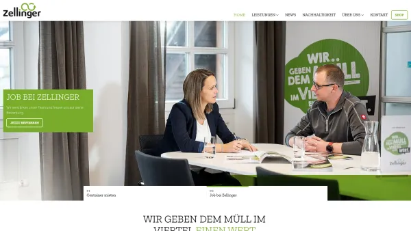 Website Screenshot: Zellinger GmbH - Wir geben dem Müll im Viertel einen Wert. - Zellinger - Date: 2023-06-26 10:25:36