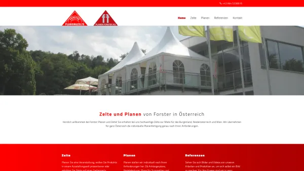 Website Screenshot: Zeltvermietung Zelte Forster Fredys - Ihr Profi für Zelt und Planen | Zelte & Planen Forster Fredy aus Mönchhof, Burgenland - Date: 2023-06-26 10:25:36