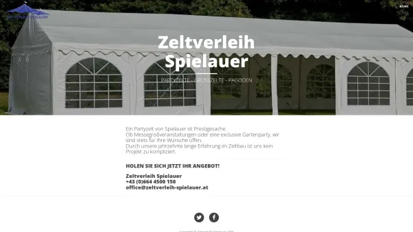 Website Screenshot: Partyzeltverleih A Spielauer Zeltverleih Spielauer - Zeltverleih Spielauer - Date: 2023-06-26 10:25:36