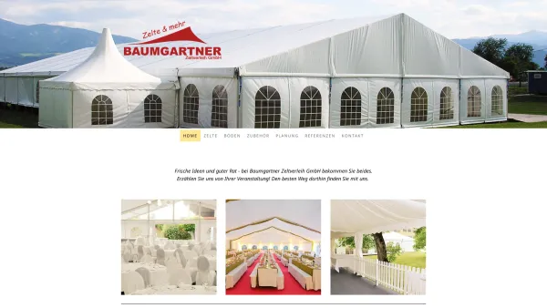 Website Screenshot: Baumgartner KEG - Festzelte und mehr von - Baumgartner Zeltverleih GmbH - Date: 2023-06-26 10:25:36