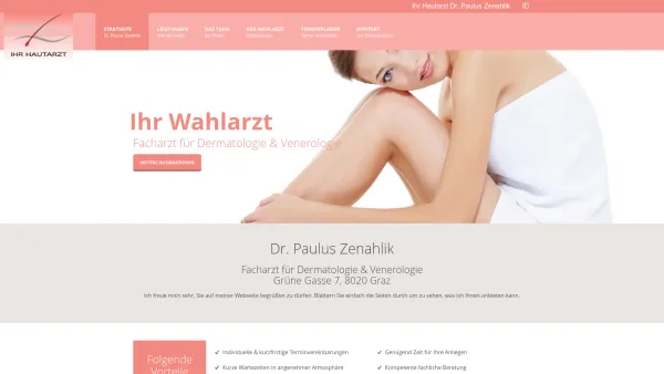 Website Screenshot: DR PAULUS ZENAHLIK - Ihr Hautarzt in Graz - Dr. Paulus Zenahlik - Date: 2023-06-26 10:25:36