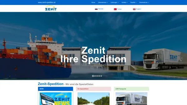 Website Screenshot: Zenit Spedition GmbH & Co KG - Zenit-Spedition.at - Wir sind die SpezialOsten - Date: 2023-06-26 10:25:36