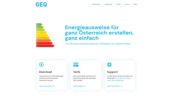 Website Screenshot: Zehentmayer Josef Energieberechnung Österreich Software GEQ - GEQ - Zehentmayer Energieausweis Software - Date: 2023-06-26 10:25:36