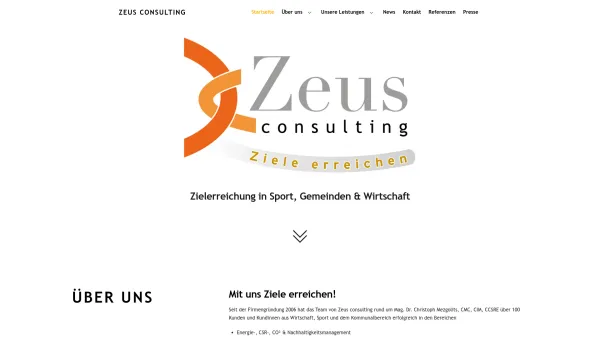 Website Screenshot: Zeus consulting Der goldene Weg, Mag. Dr. Christoph Mezgolits, CMC Unternehmesberatung einschließlich Unternehmsorganisation - Zeus consulting - Ziele erreichen - Date: 2023-06-26 10:25:36