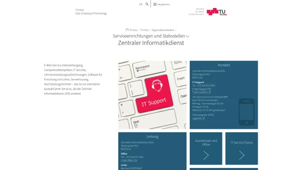 Website Screenshot: Zentraler Informatikdienst ZID) der Technischen Universität Graz TU Graz) - Zentraler Informatikdienst - TU Graz - Date: 2023-06-26 10:25:36