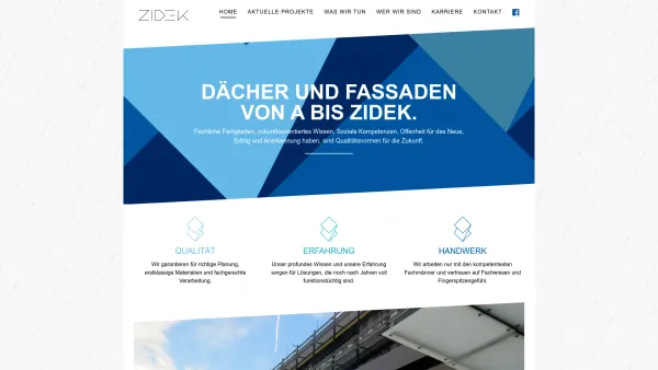Website Screenshot: Klaus Zidek GmbH - Zidek | Dächer und Fassaden von A bis Zidek - Date: 2023-06-15 16:02:34