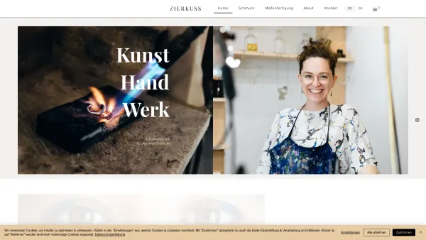 Website Screenshot: ZIERKUSS - Handgemachter Schmuck | Zierkuss | Wien - Date: 2023-06-26 10:26:52