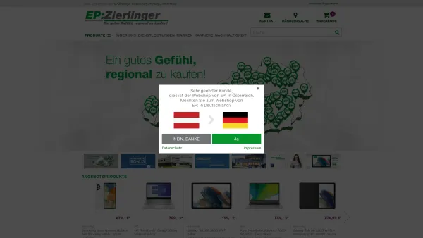Website Screenshot: bei Zierlinger - EP: Über 100 Elektrofachhändler in Österreich - Date: 2023-06-26 10:25:39