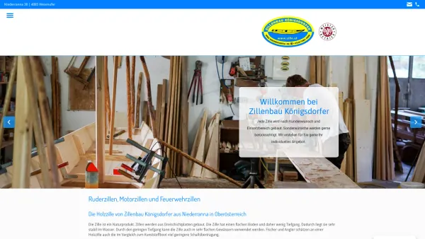 Website Screenshot: Rudolf Boot und Zillenbau R. Koenigsdorfer - Zillenbau Königsdorfer aus Wesenufer in Oberösterreich - Date: 2023-06-26 10:25:39