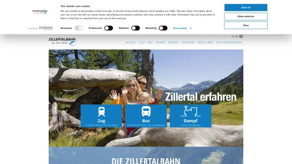 Website Screenshot: Offizielle Zillertaler Verkehrsbetriebe AG - Startseite • Zillertaler Verkehrsbetriebe - Date: 2023-06-26 10:25:39