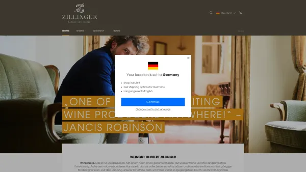 Website Screenshot: Weingut Herbert Zillinger Ebenthal - Zillinger Shop – Zillinger Weinshop - Date: 2023-06-26 10:25:39