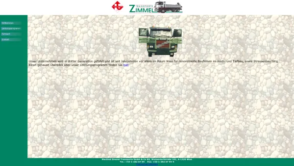 Website Screenshot: Manfred Zimmel Gesellschaft m.b.H. Co Zimmel Transporte Start-Seite - Zimmel Transporte Start-Seite - Date: 2023-06-26 10:25:39
