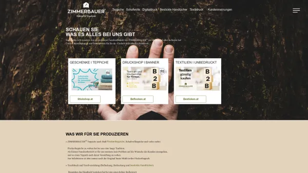 Website Screenshot: Handweberei Zimmerbauer - Weben-Besticken-Bedrucken ✔günstig - Weberei & Druckerei Zimmerbauer® - Date: 2023-06-26 10:25:39