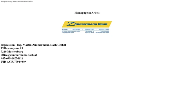 Website Screenshot: Spenglerei/Dachdeckerei Zimmermann - Date: 2023-06-14 10:46:30
