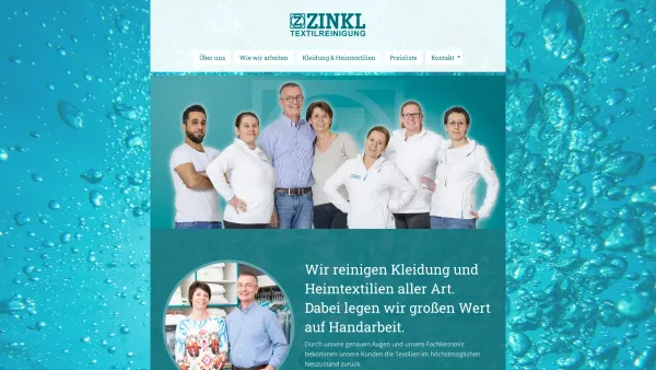 Website Screenshot: Andrea Zinkl Textilreinigung - Textilreinigung Zinkl - Textilreinigung Putzerei Wäscherei Wien 1130 - Date: 2023-06-15 16:02:34
