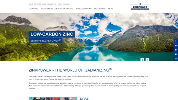 Website Screenshot: ZinkPower Brunn GmbH - ZINKPOWER Group | Hot-dip galvanizing and powder coating - Date: 2023-06-14 16:40:43