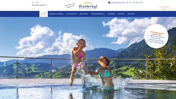 Website Screenshot: Hotel Zinnkrügl**** - Hotel Zinnkrügl, St. Johann Alpendorf | Wellness Gourmet & Relax - Date: 2023-06-26 10:25:39
