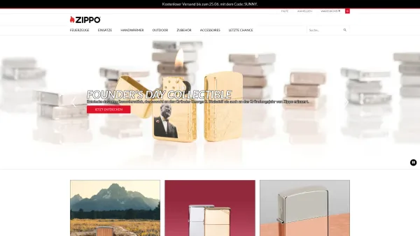 Website Screenshot: ZIPPO-DEPOT - Official Zippo Austria Shop | Zippo.at - Date: 2023-06-26 10:25:39