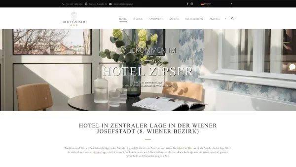 Website Screenshot: Hotel Zipser*** - *** HOTEL ZIPSER - Im Zentrum von Wien mit Tradition - Date: 2023-06-26 10:25:39