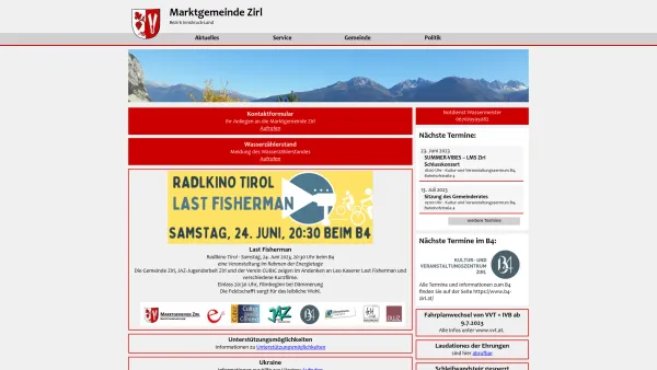 Website Screenshot: Marktgemeindeamt Marktgemeinde Zirl Gemeindeinformationssystem - Startseite | Marktgemeinde Zirl - Date: 2023-06-26 10:25:39