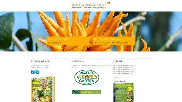 Website Screenshot: Der Zitrusgarten - Startseite - Zitrusgarten - Date: 2023-06-26 10:25:41