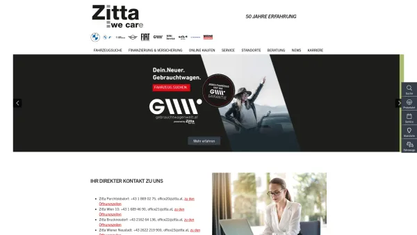 Website Screenshot: Zitta Eine Unternehmensgruppe stellt sich vor - Startseite | Zitta Betriebs GmbH die erste Adresse für BMW, MINI, BMW Motorrad und Fiat Professional - Date: 2023-06-26 10:25:41