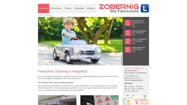 Website Screenshot: Fahrschule Zobernig - Fahrschule Zobernig - die Nummer-1-Fahrschule in Klagenfurt - Date: 2023-06-14 10:46:30