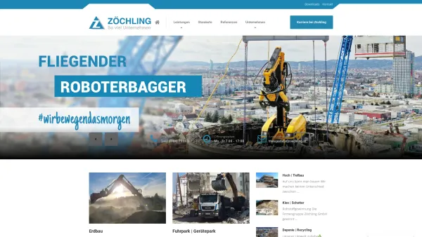 Website Screenshot: Hans Zöchling GMBH Ihr Partner bei Transport Bau und Abbrucharbeiten - Zöchling Hainfeld - Date: 2023-06-26 10:25:42