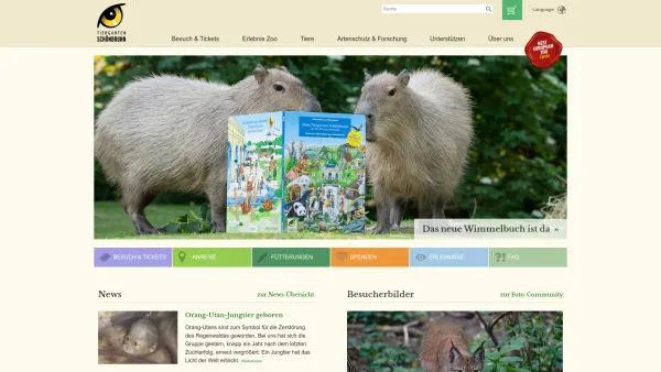 Website Screenshot: Tiergarten Schönbrunn Schönbrunner Schoenbrunn Schoenbrunner Zoo Wien Vienna - Startseite – Tiergarten Schönbrunn - Date: 2023-06-15 16:02:34