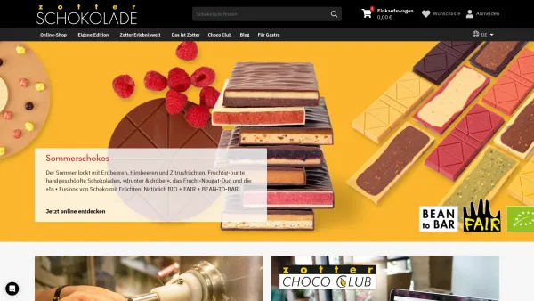 Website Screenshot: zotter Schokoladen Manufaktur GmbH - Zotter Online-Shop & Erlebniswelt | Zotter Schokolade - Date: 2023-06-26 10:25:42