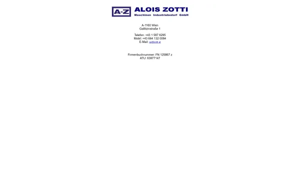 Website Screenshot: ALOIS ZOTTI - ALOIS ZOTTI - Date: 2023-06-26 10:25:42