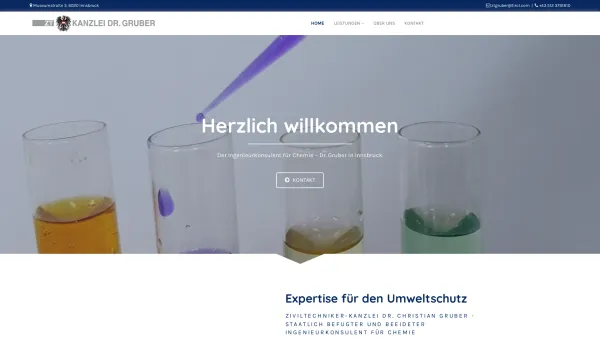 Website Screenshot: Ziviltechniker-Kanzlei Dr. Gruber Innsbruck Tirol - Ingenieurkonsulent für Chemie in Innsbruck - Date: 2023-06-26 10:25:42