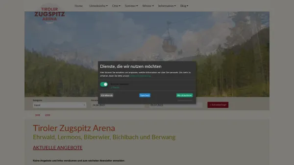 Website Screenshot: Tiroler Zugspitz Arena - Tiroler Zugspitz Arena - Das Unterkunftsportal der Region - Date: 2023-06-26 10:25:44