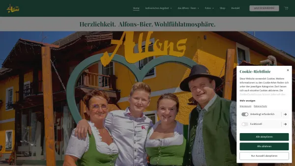 Website Screenshot: Gasthausbrauerei zum Alfons - Gasthausbrauerei zum Alfons | Grias Di! - Date: 2023-06-26 10:25:44