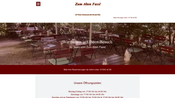 Website Screenshot: Beisl-Restaurant Zum Alten Fassl - Zum-Alten-Fassl - Date: 2023-06-14 10:38:10