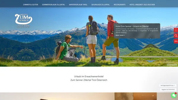 Website Screenshot: Mayer-Hirschhuber Gastronomie Restaurant ZUM SENNER* Schlitters/Zillertal - Hotel Zum Senner ☀ Urlaub Zillertal Tirol Österreich - Date: 2023-06-26 10:25:44